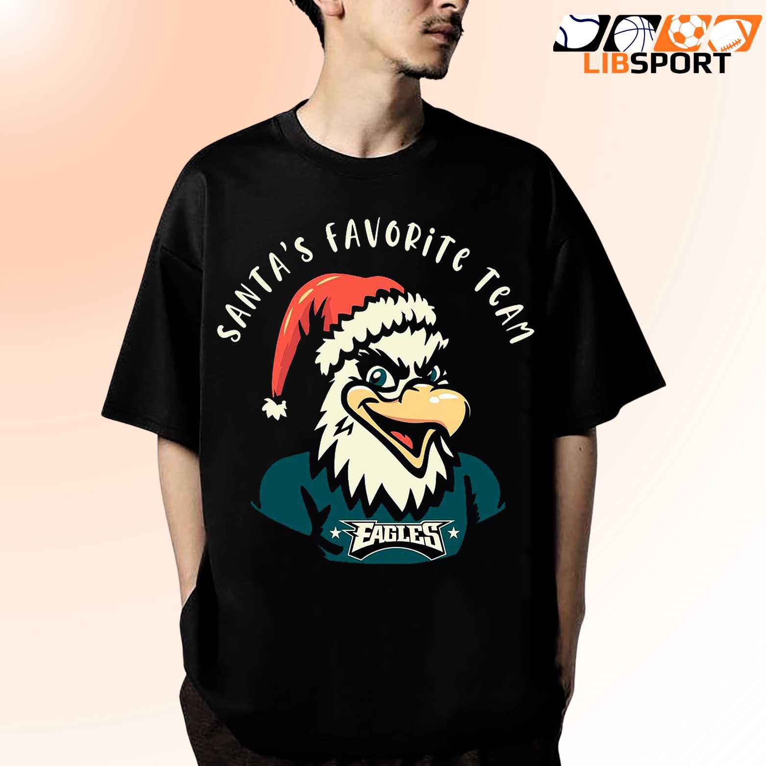 Philadelphia Eagles Christmas T Shirt, Santa’s Favorite Football Team Tee, Unisex T-Shirt